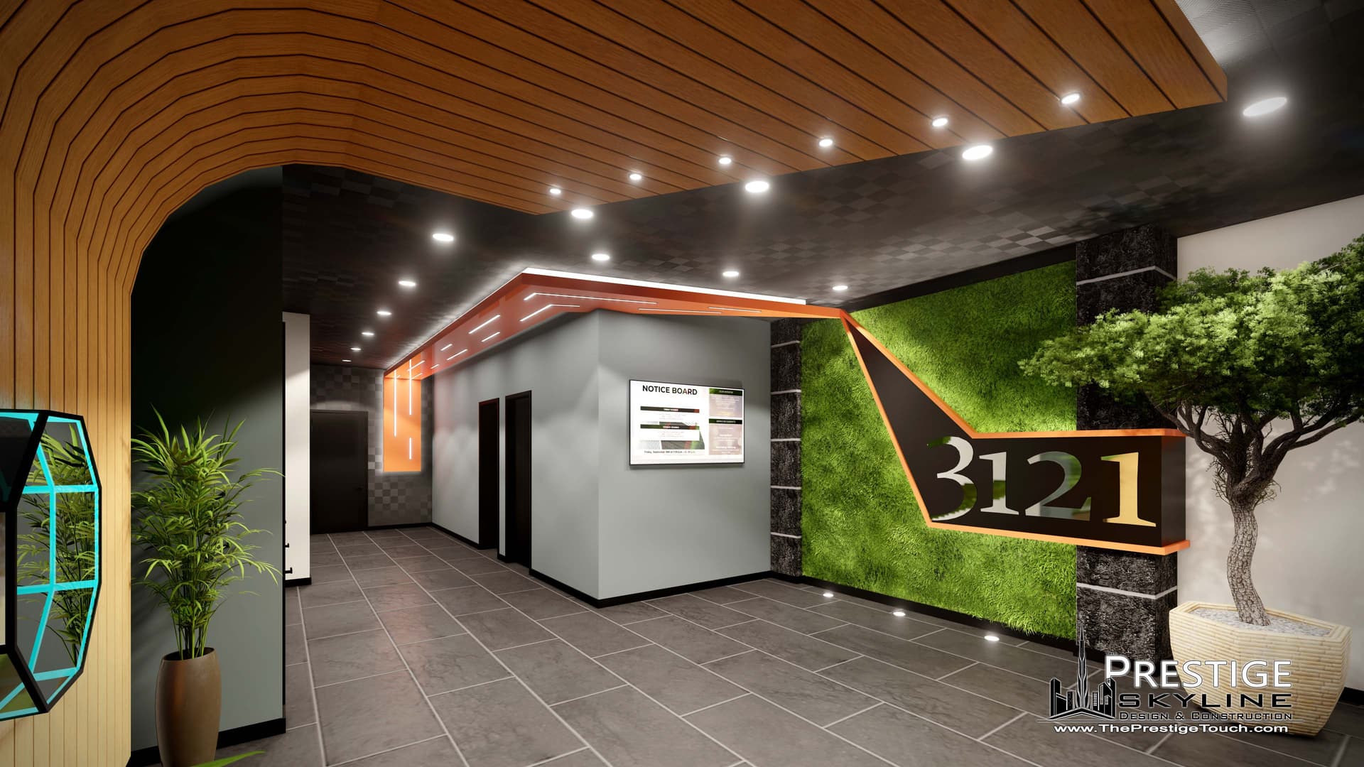 Renovated Ocean Avenue residential lobby in Brooklyn by Prestige Skyline