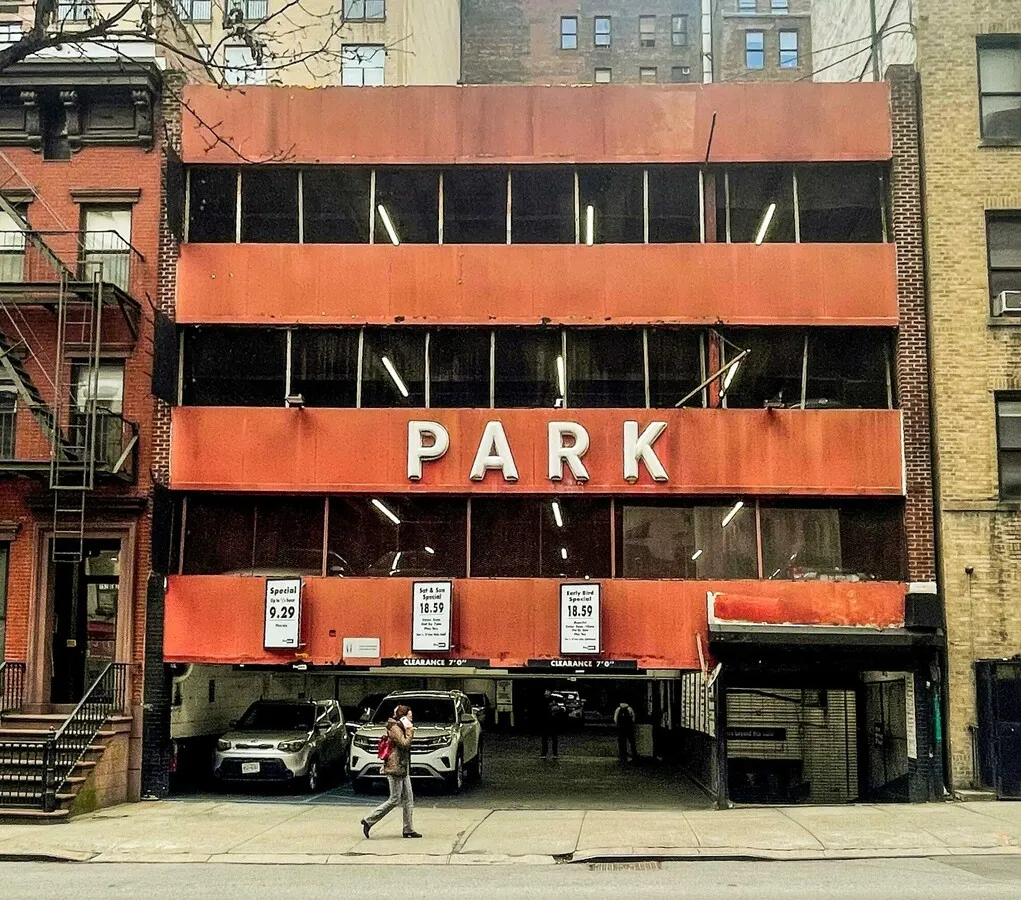 Parking garage facade — Manhattan — before
