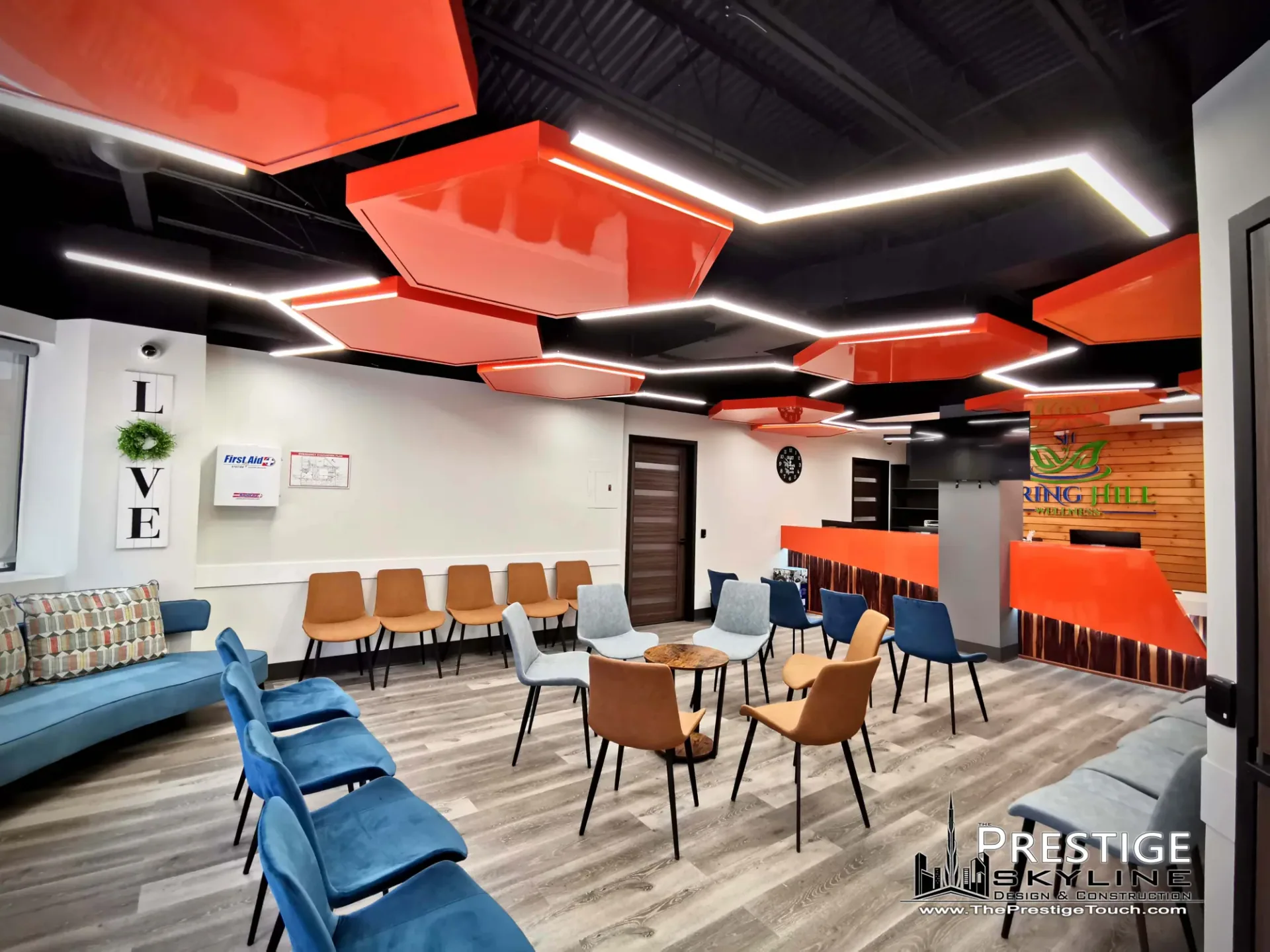 Tenant-improvement upgrade inside an occupied leased commercial space
