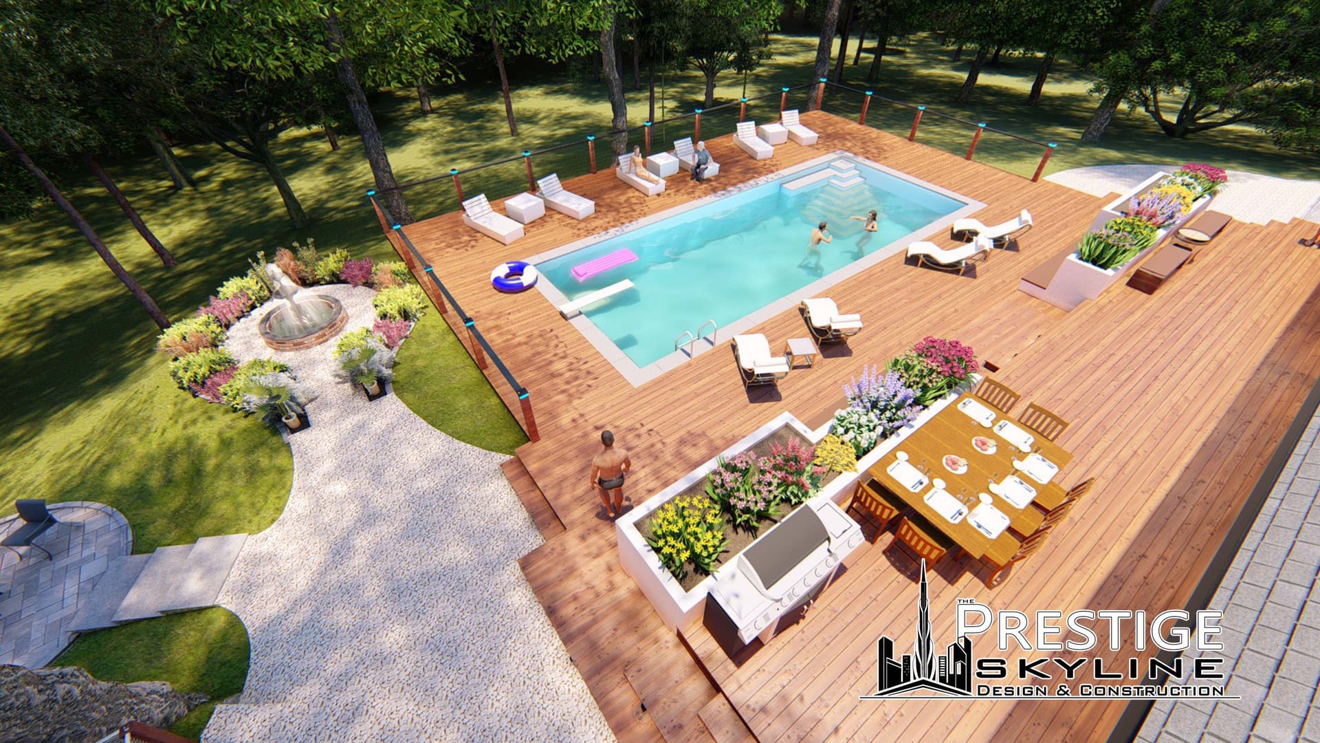 Custom outdoor deck on an Amagansett home renovation