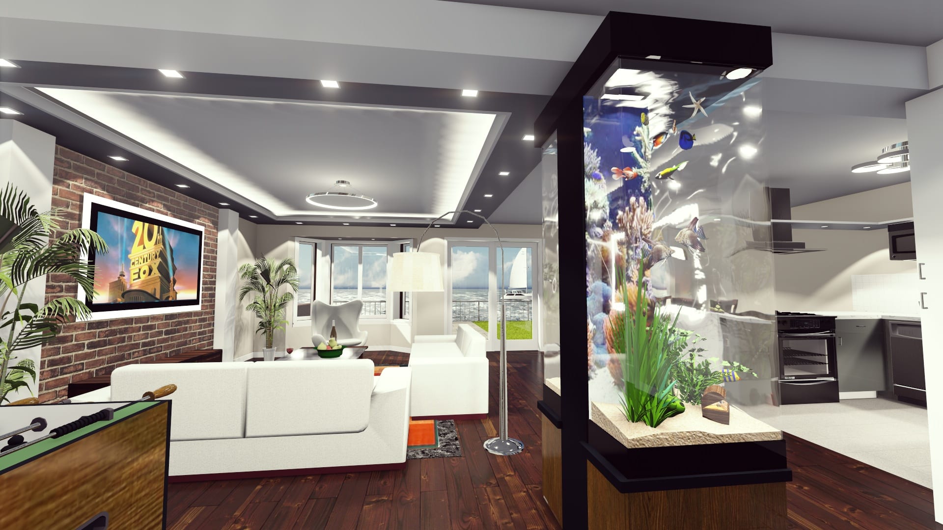 Modern living space in a Prestige Skyline home build